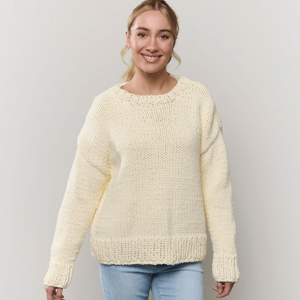 Free Download -  Leaflet -  Panda Soft Cotton Chunky Alice Jumper - Mooroolbark Wool