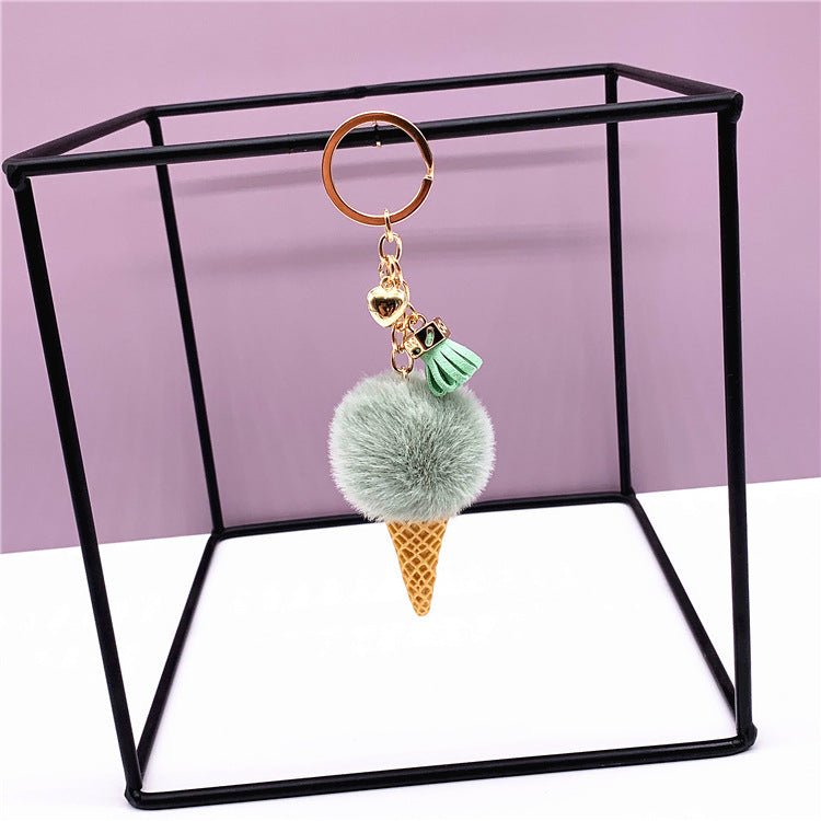 Ice Cream Keychain - Green - Mooroolbark Wool