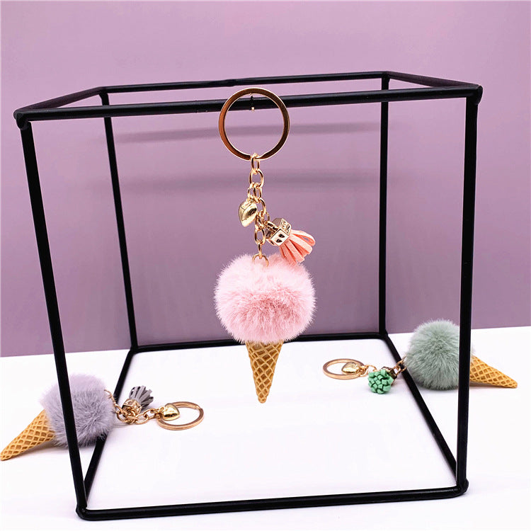 Ice Cream Keychain - pink