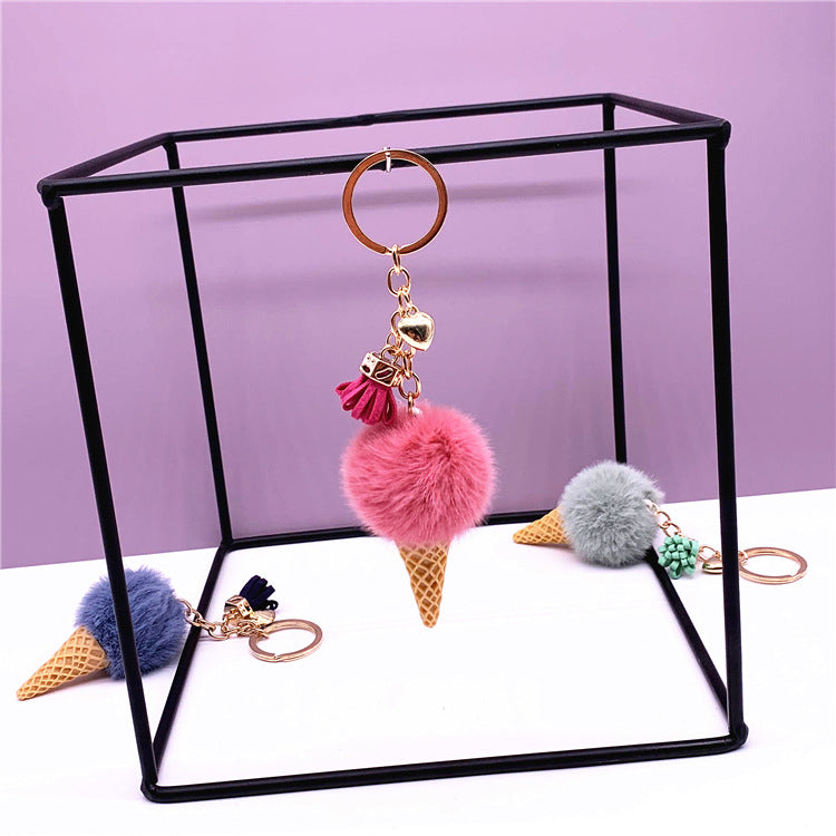 Ice Cream Keychain - rose pink