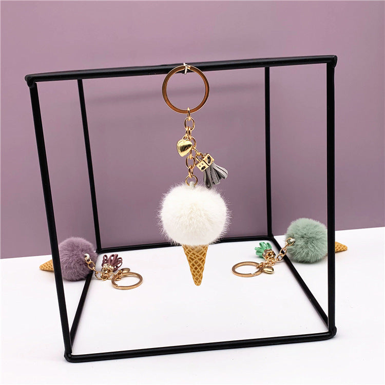 Ice Cream Keychain - white