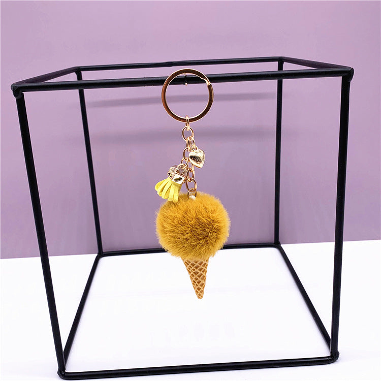 Ice Cream Keychain - yellow