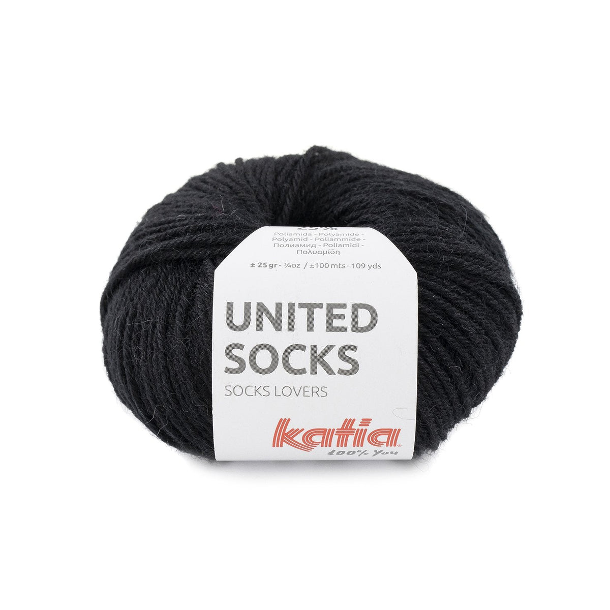 Katia United Socks 10 - Black - Mooroolbark Wool