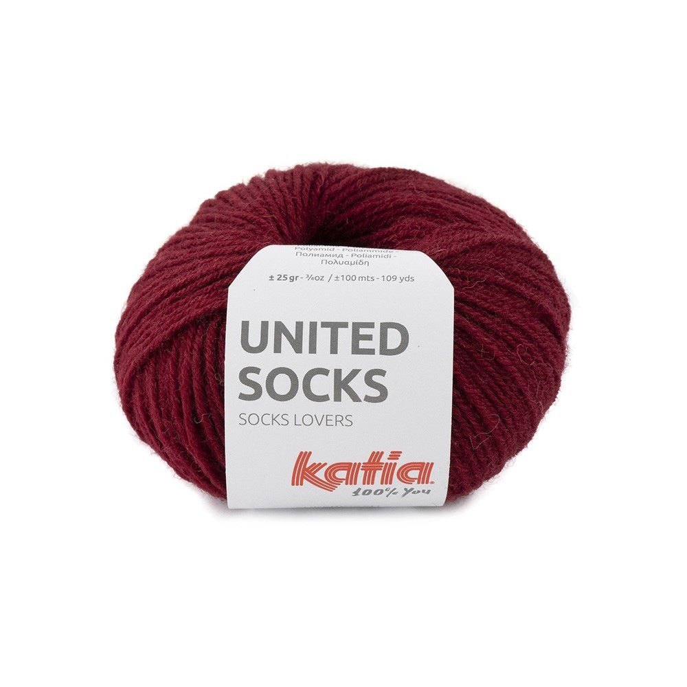 Katia United Socks 16 - Burgundy Red - Mooroolbark Wool