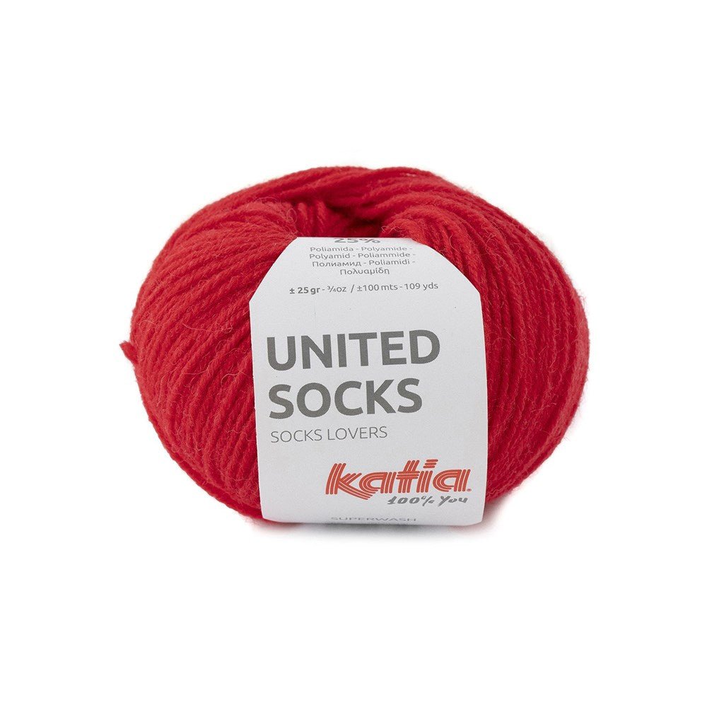 Katia United Socks 17 - Red - Mooroolbark Wool