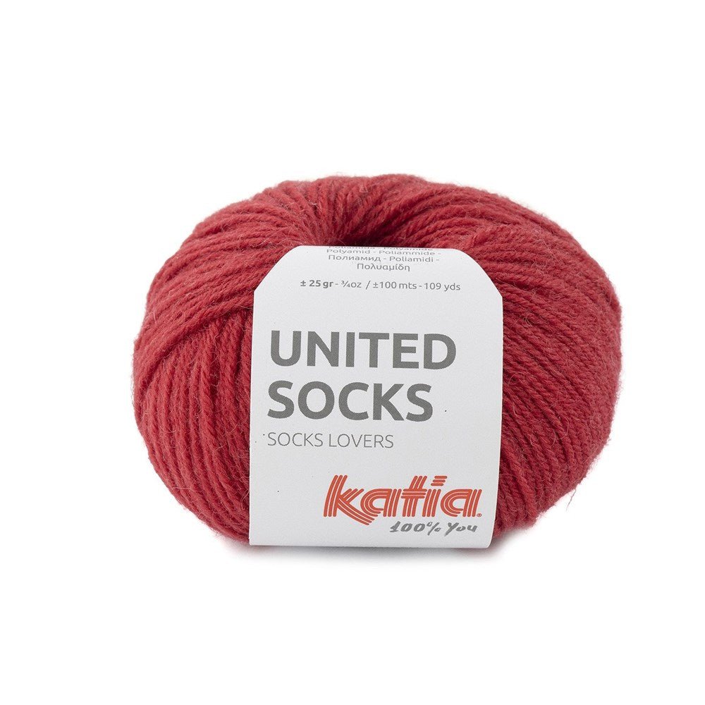 Katia United Socks 18 - Strawberry Red - Mooroolbark Wool