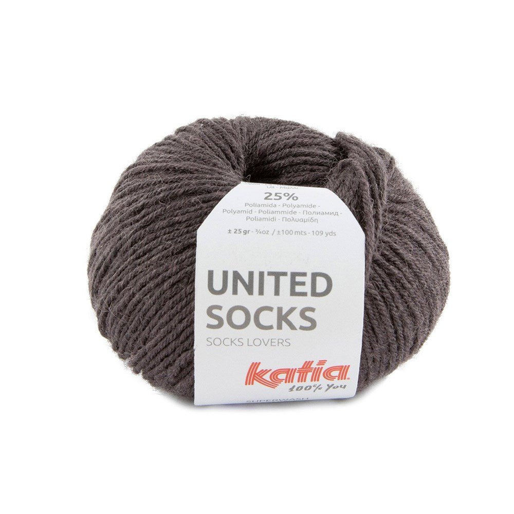 Katia United Socks 25 - Dark Brown - Mooroolbark Wool