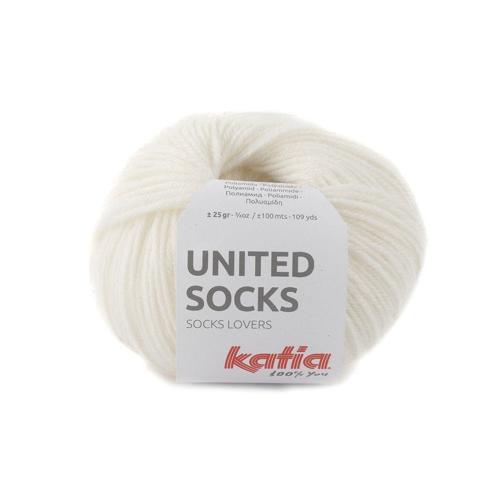 Katia United Socks 6 - White - Mooroolbark Wool