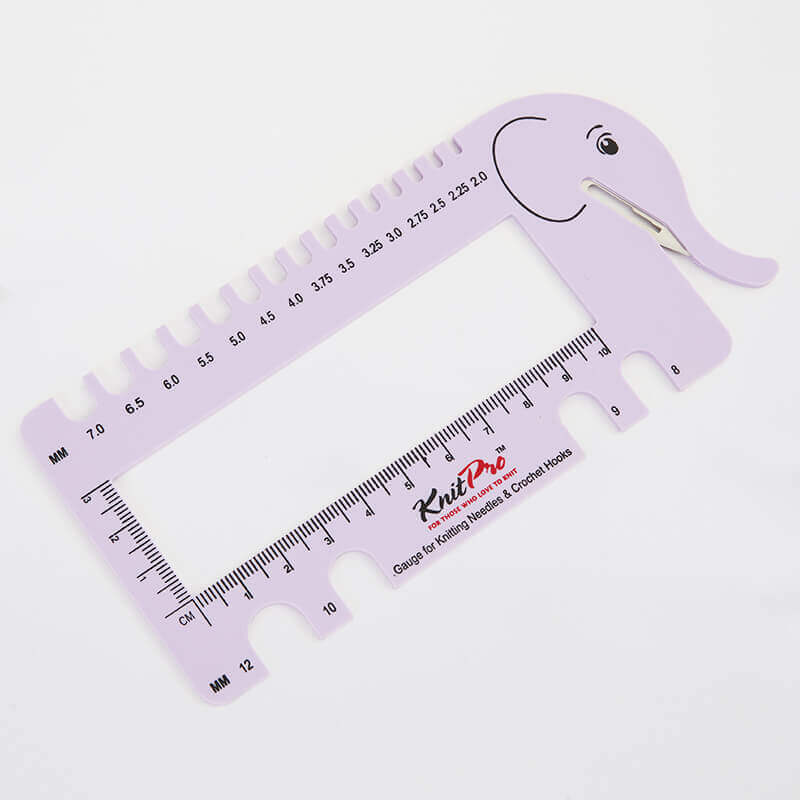 Knit Pro Needle & Crochet Gauge with Yarn Cutter - Lilac 10995 - Mooroolbark Wool