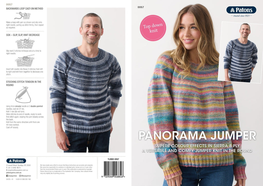 Leaflet 0057 - Patons Panorama Jumper - Original Copy - Mooroolbark Wool