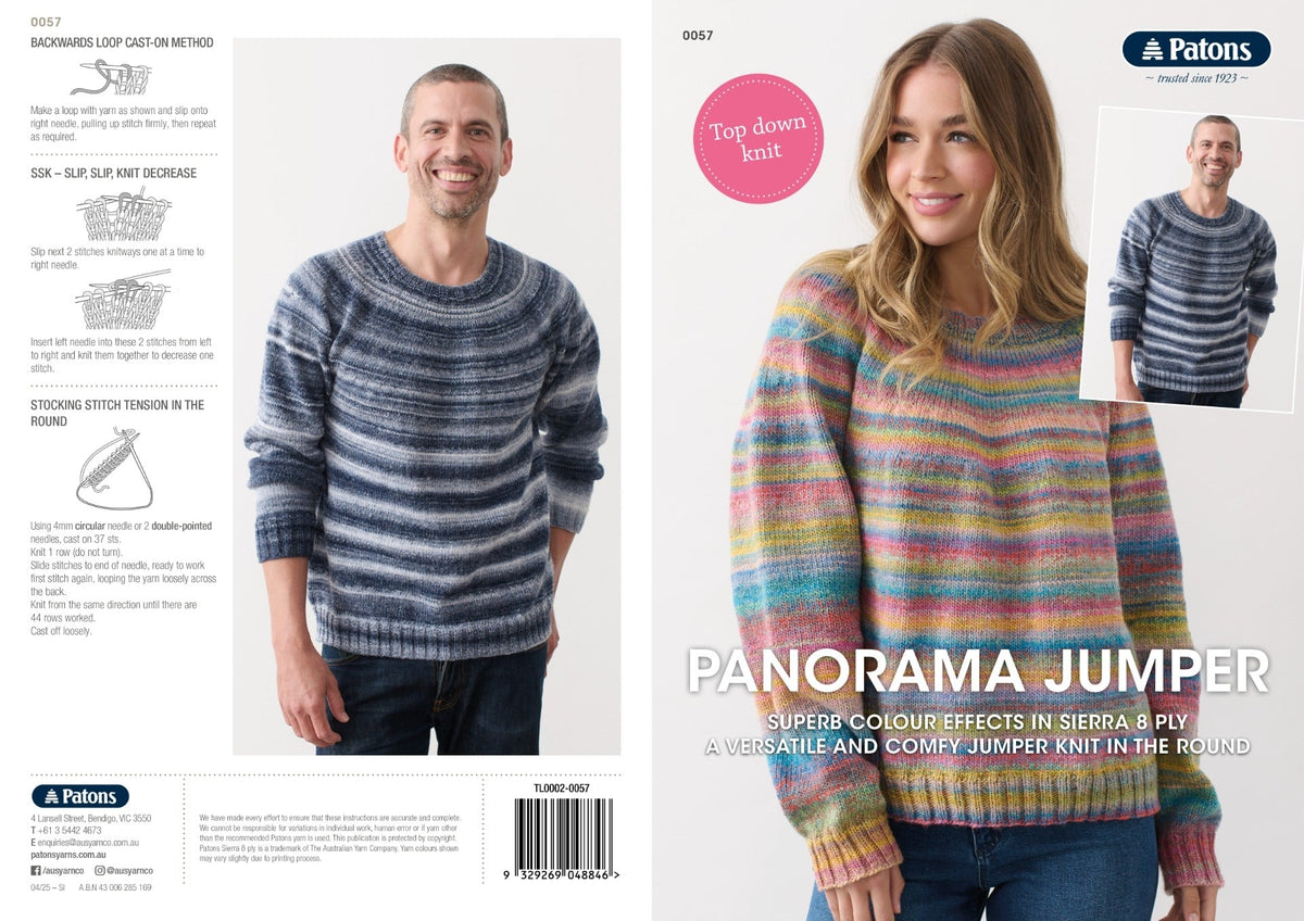 Leaflet 0057 - Patons Panorama Jumper - Original Copy - Mooroolbark Wool