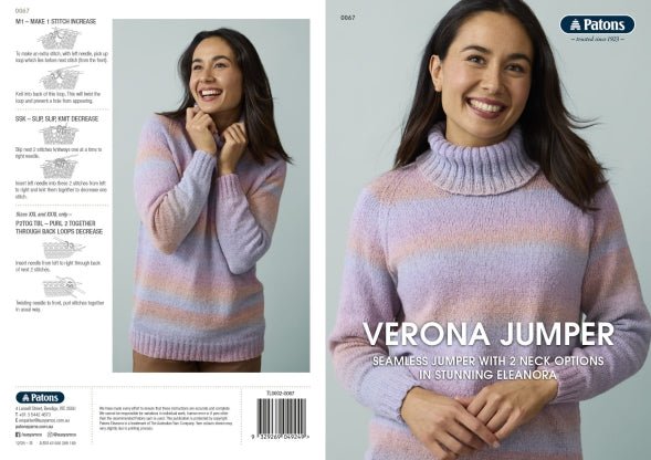 Leaflet 0067 - Patons Verona Jumper - Mooroolbark Wool