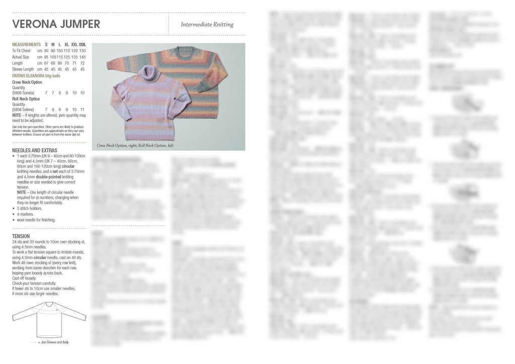Leaflet 0067 - Patons Verona Jumper - Mooroolbark Wool