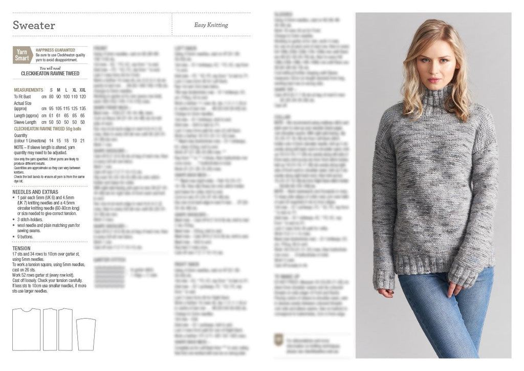 Leaflet 1012 - Cleckheaton Back Buttoning Sweater 12 Ply - SALE - Mooroolbark Wool