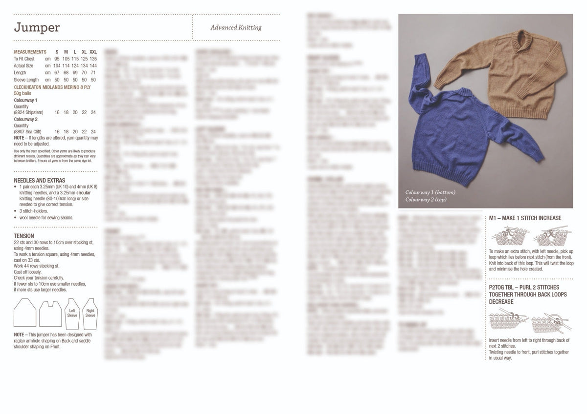 Leaflet 1032 - Cleckheaton Merino Shawl Collar Jumper - Mooroolbark Wool