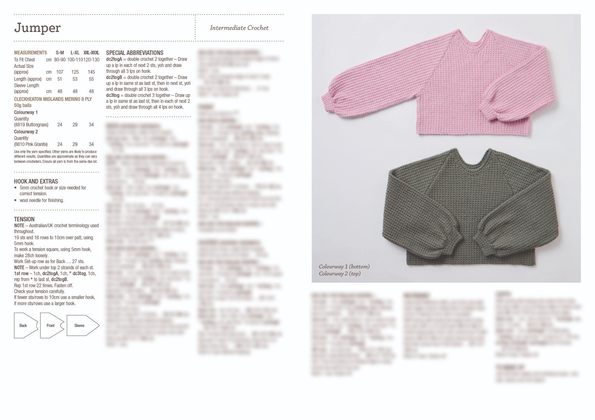Leaflet 1033 - Cleckheaton Bella Crochet Jumper - Mooroolbark Wool