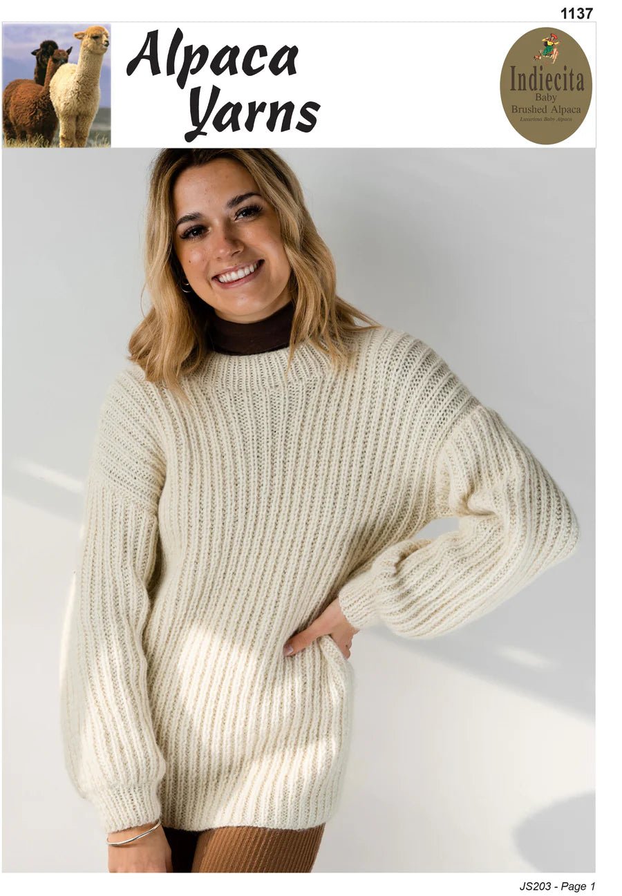 Leaflet 1137 - Alpaca Yarns Baby Brushed Alpaca 14 Ply - Mooroolbark Wool