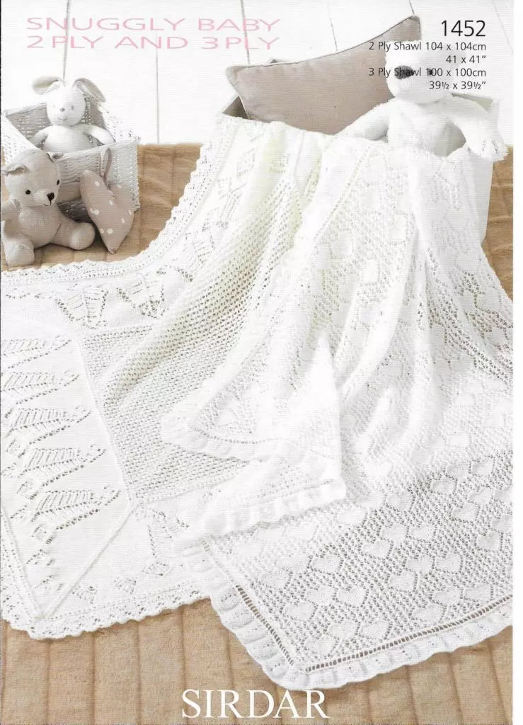 Leaflet 1452 - Sirdar Snuggly 2 & 3 ply shawl - Mooroolbark Wool