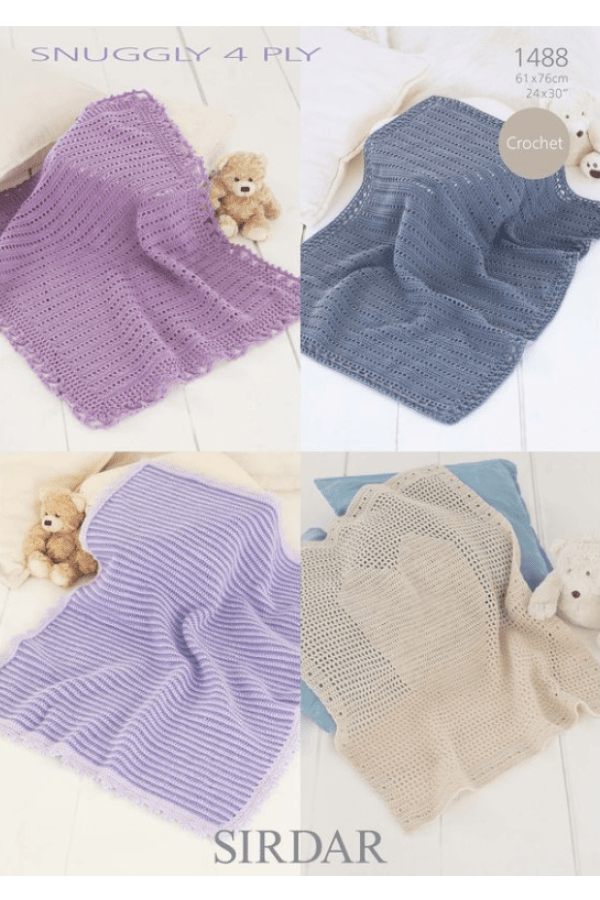 Leaflet 1488 - Sirdar Crochet 4 Ply blankets - Mooroolbark Wool