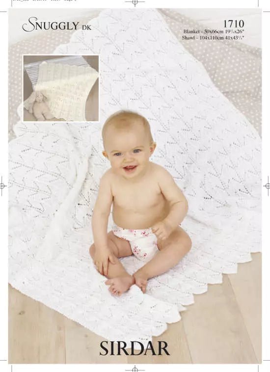 Leaflet 1710 - Sirdar Snuggly DK shawl & blanket - Mooroolbark Wool