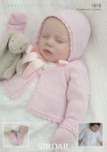 Leaflet 1818 - Sirdar 4 ply Jacket, bonnet, bootees & mitts Prem - 12 mths. - Mooroolbark Wool