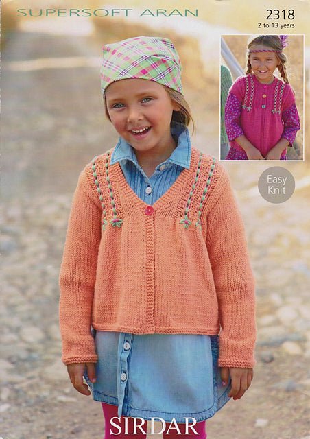 Leaflet 2318 - Sirdar 10ply Cardigan 2-13 yrs - Mooroolbark Wool