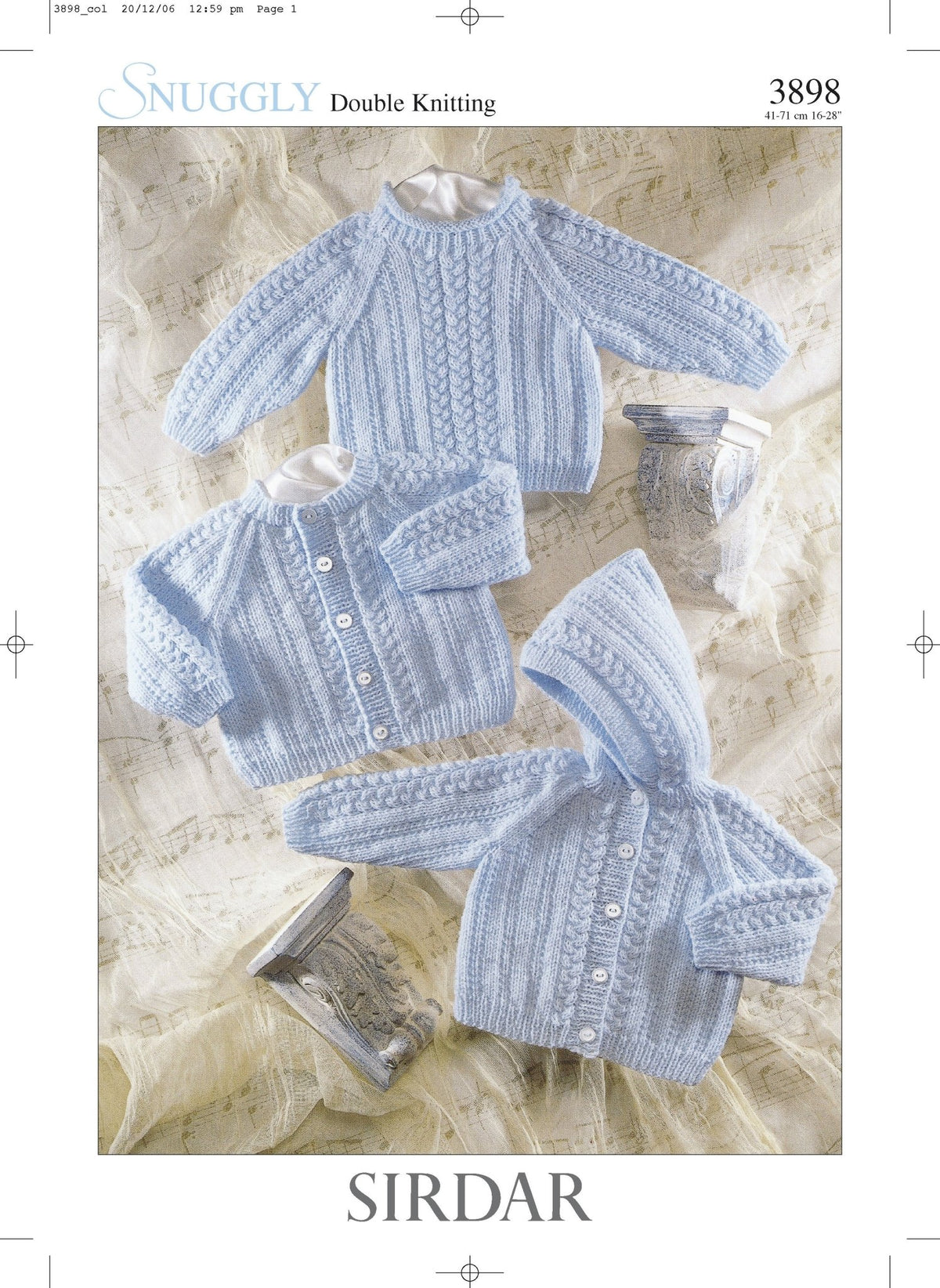 Leaflet 3898 - Sirdar DK Jumper, Cardigan & Hoodie 0 - 8 yrs - Mooroolbark Wool