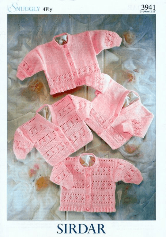 Leaflet 3941 - Sirdar 4 ply Baby Cardigans - Mooroolbark Wool