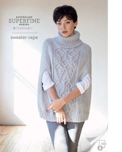 Leaflet 402 - Cleckheaton Sweater Cape CL2222 - Mooroolbark Wool
