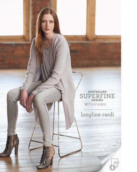 Leaflet 411 - Long Line Cardigan CL2222 - Mooroolbark Wool