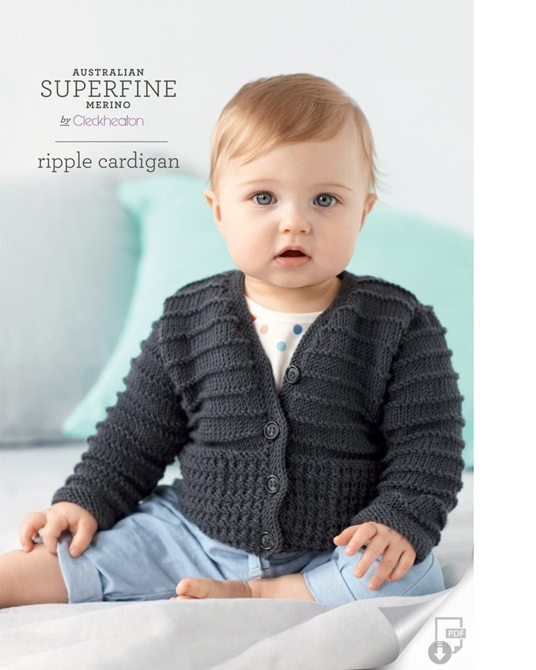 Leaflet 422 - Superfine Ripple Cardigan - Mooroolbark Wool