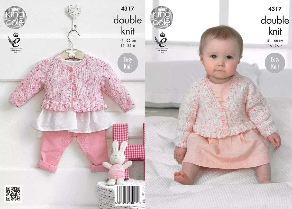 Leaflet 4317 - King Cole DK Smarty cardigan - Mooroolbark Wool