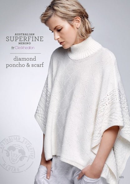 Leaflet 435 - Diamond Poncho & Scarf  CL2222 - Mooroolbark Wool