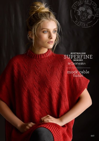 Leaflet 441 - Mock Cable Tunic - Mooroolbark Wool