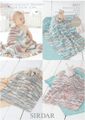 Leaflet 4451 - Sirdar Snuggly Baby Crofter DK  blankets - Mooroolbark Wool