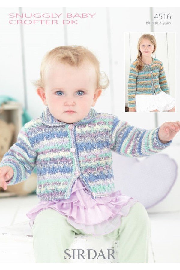 Leaflet 4516 - Sirdar Snuggly Baby Crofter DK cardigan - Mooroolbark Wool