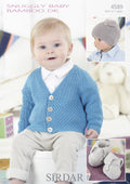 Leaflet 4589 - Sirdar Snuggly DK Cardigan, hat, booties - Mooroolbark Wool