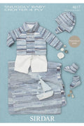 Leaflet 4617 - Sirdar Snuggly 4 Ply cardigan, hat, bootees & blanket - Mooroolbark Wool