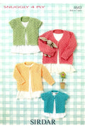 Leaflet 4643 - Sirdar Snuggly 4 Ply cardigans - Mooroolbark Wool