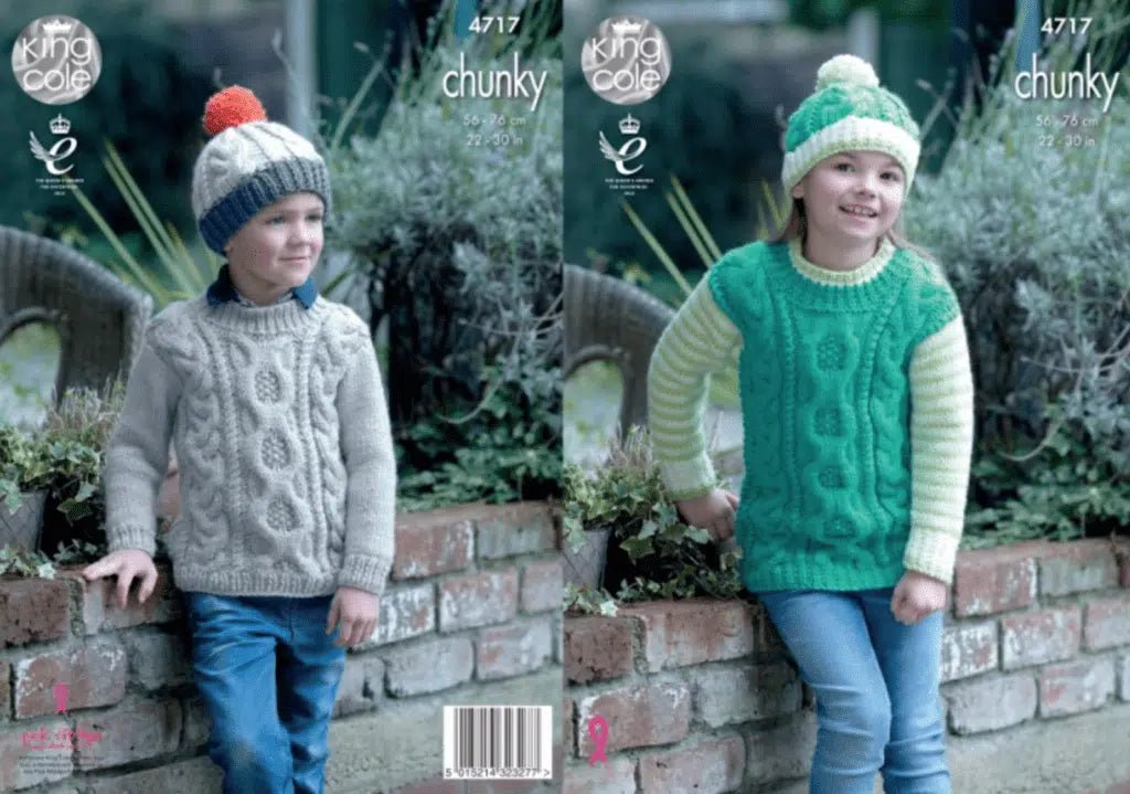 Leaflet 4717 - King Cole Chunky jumper & beanie - Mooroolbark Wool
