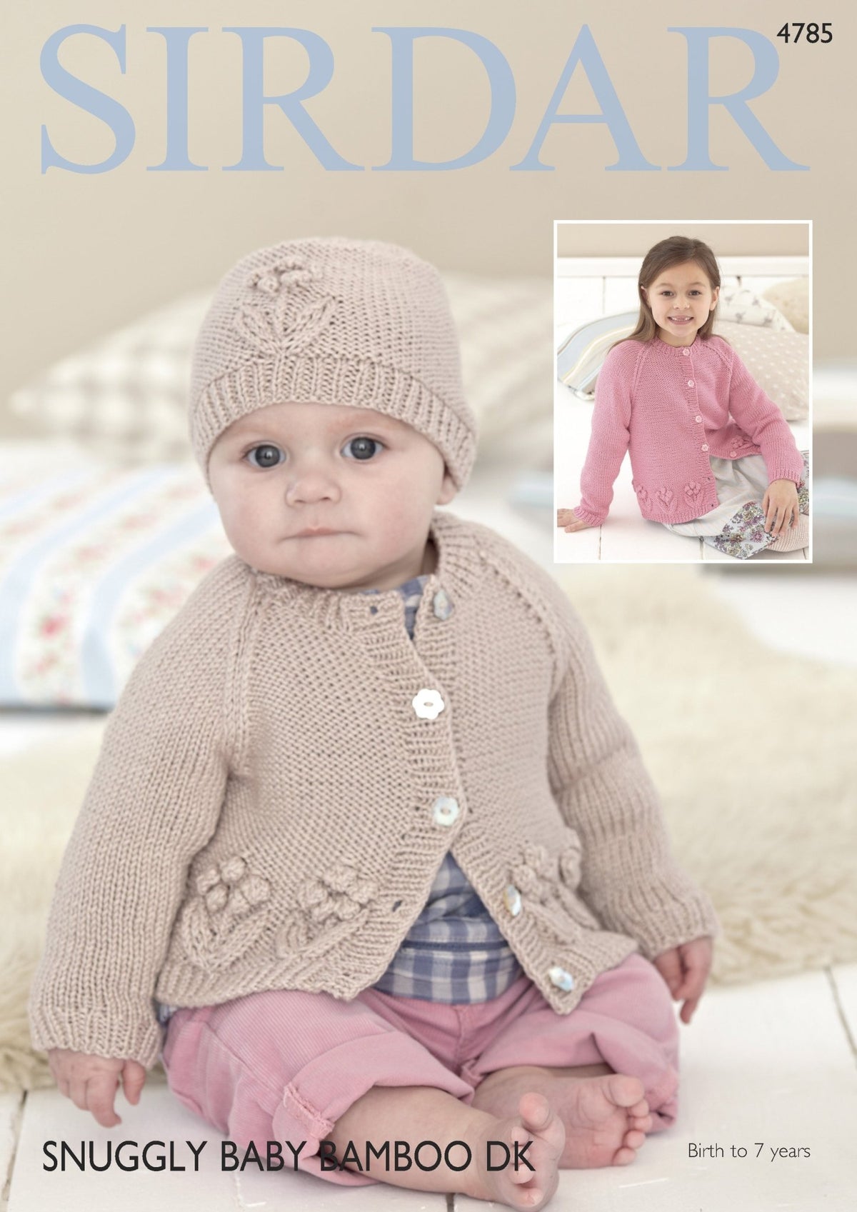 Leaflet 4785 - Sirdar Snuggly Baby Bamboo DK cardigan & hat - Mooroolbark Wool