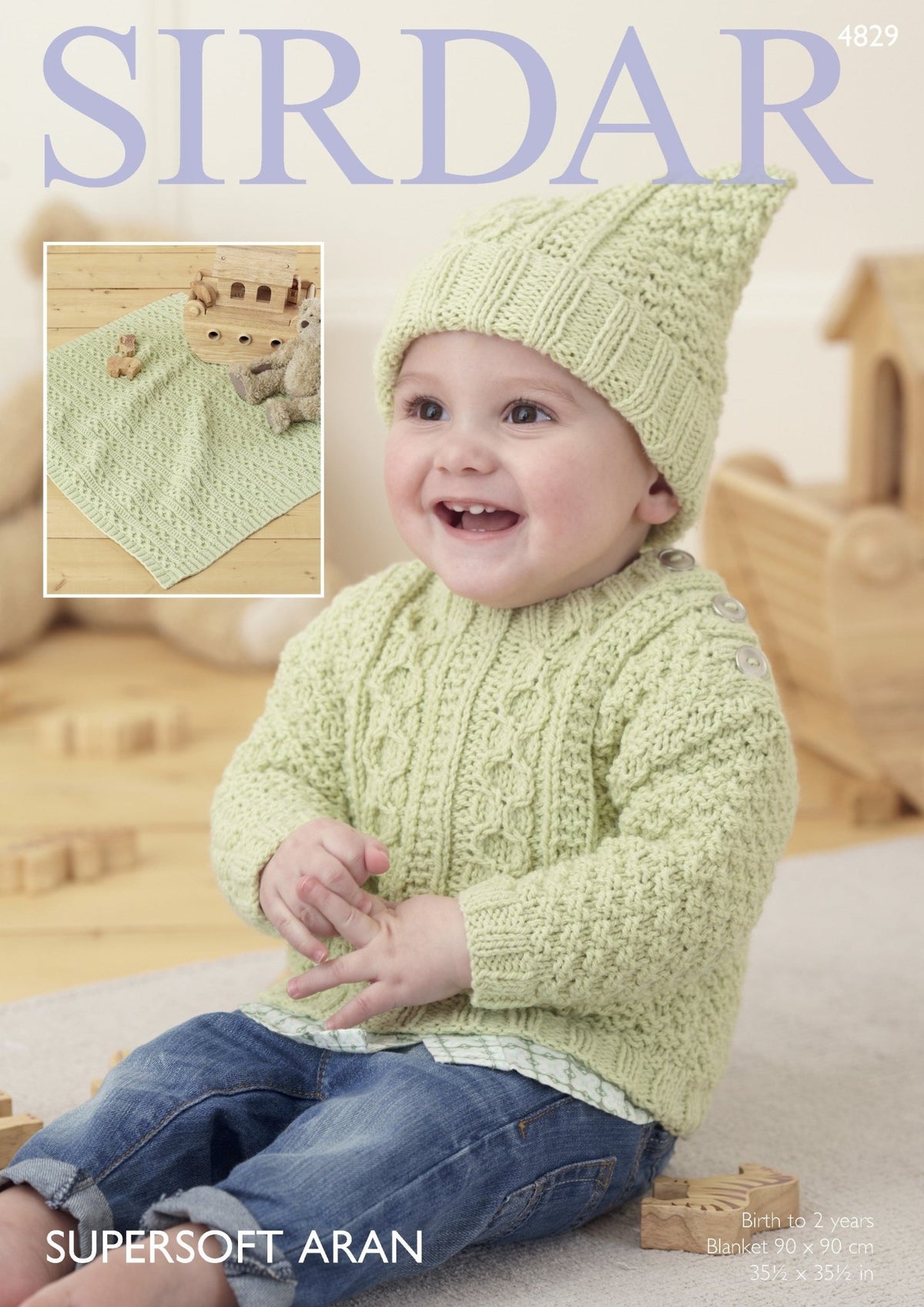 Leaflet  4829 - Sirdar 10 ply jumper, hat and blanket 0-2 yrs - Mooroolbark Wool