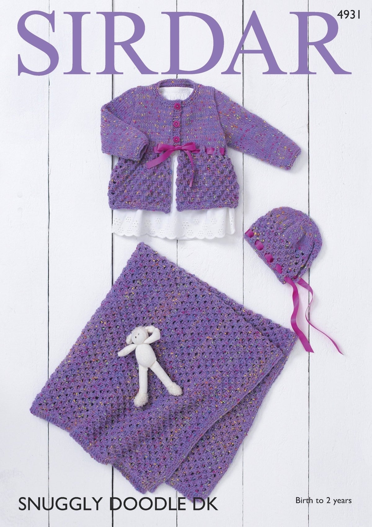 Leaflet 4931 - Sirdar DK jacket, bonnet & blanket - Mooroolbark Wool