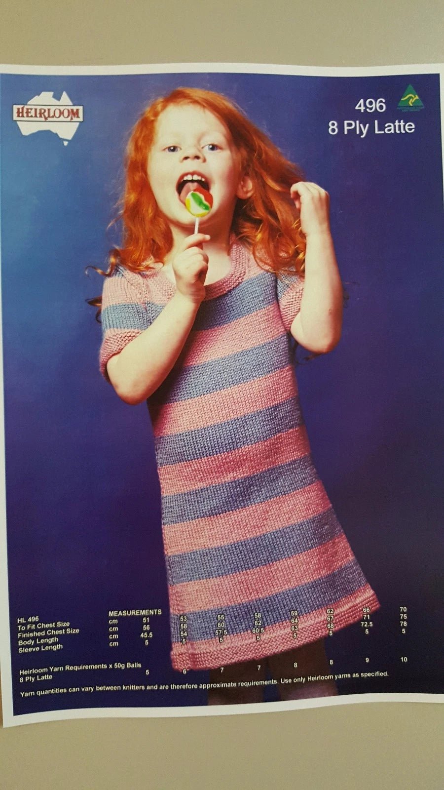 Leaflet 496 - Heirloom 8 Ply Dress - Original Copy - Mooroolbark Wool