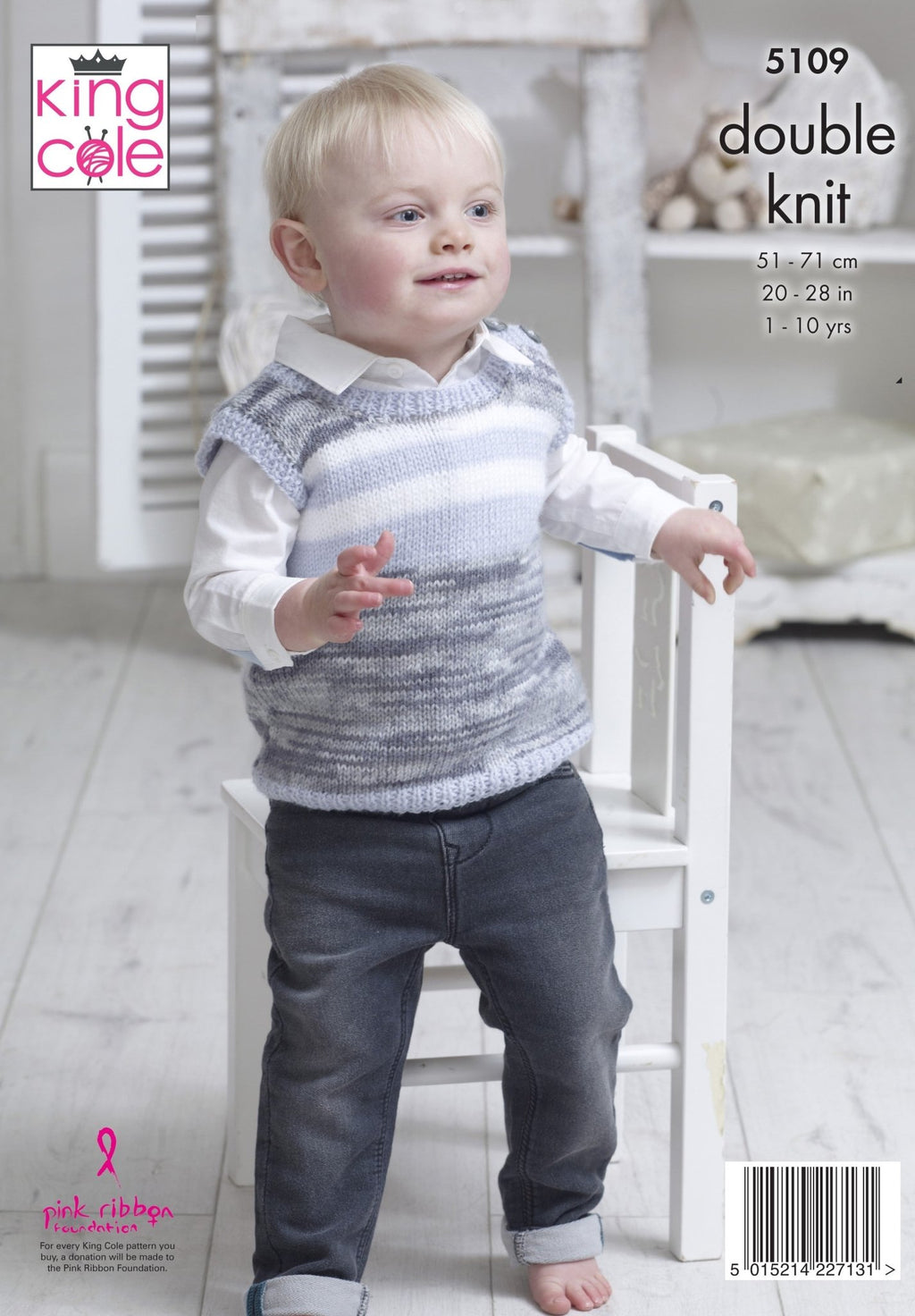 Leaflet 5109 - King Cole DK jumper & vest - Mooroolbark Wool