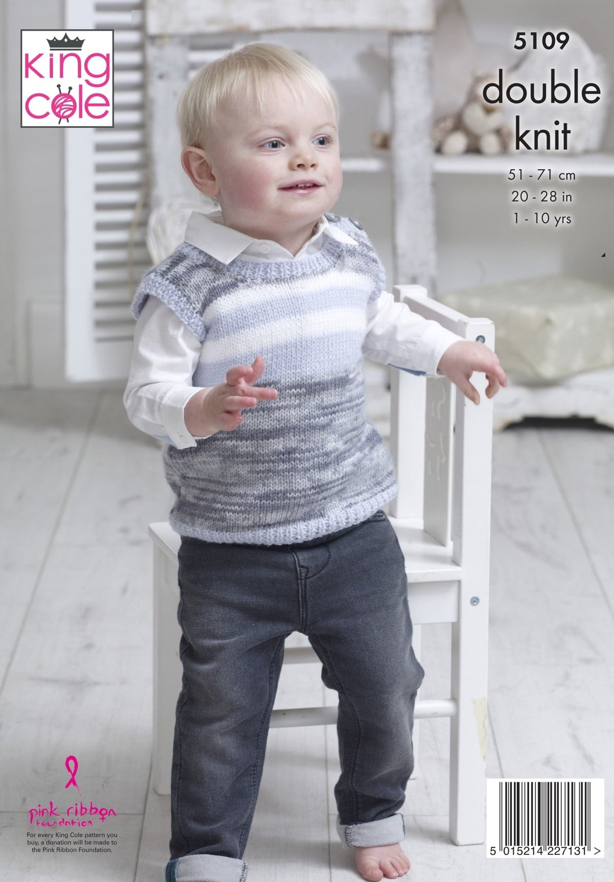 Leaflet 5109 - King Cole DK jumper & vest - Mooroolbark Wool