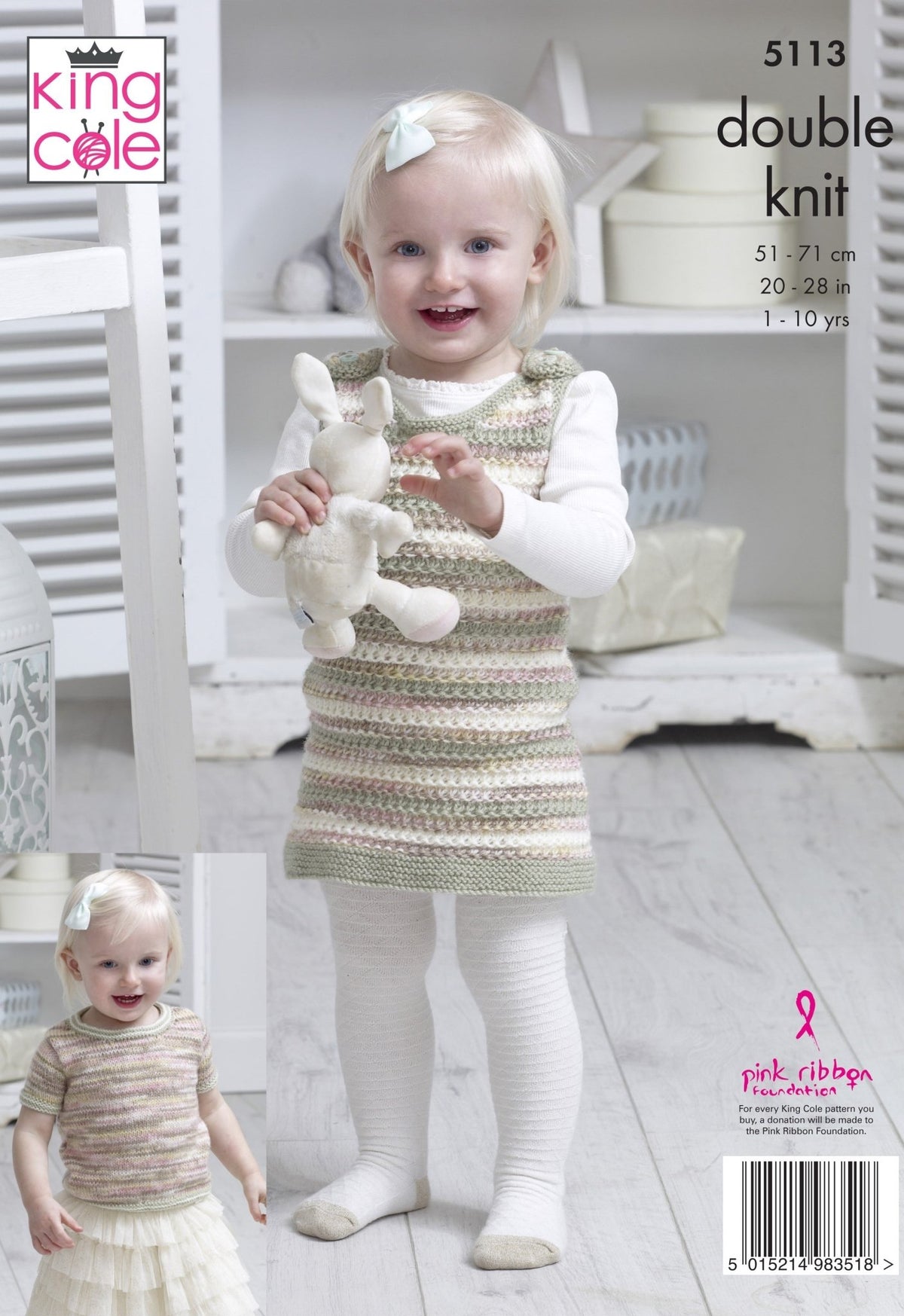 Leaflet 5113 - King Cole DK cardigan jumper & dress - Mooroolbark Wool