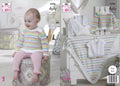 Leaflet 5296 - King Cole 4 ply jumper, cardigan & blanket - Mooroolbark Wool