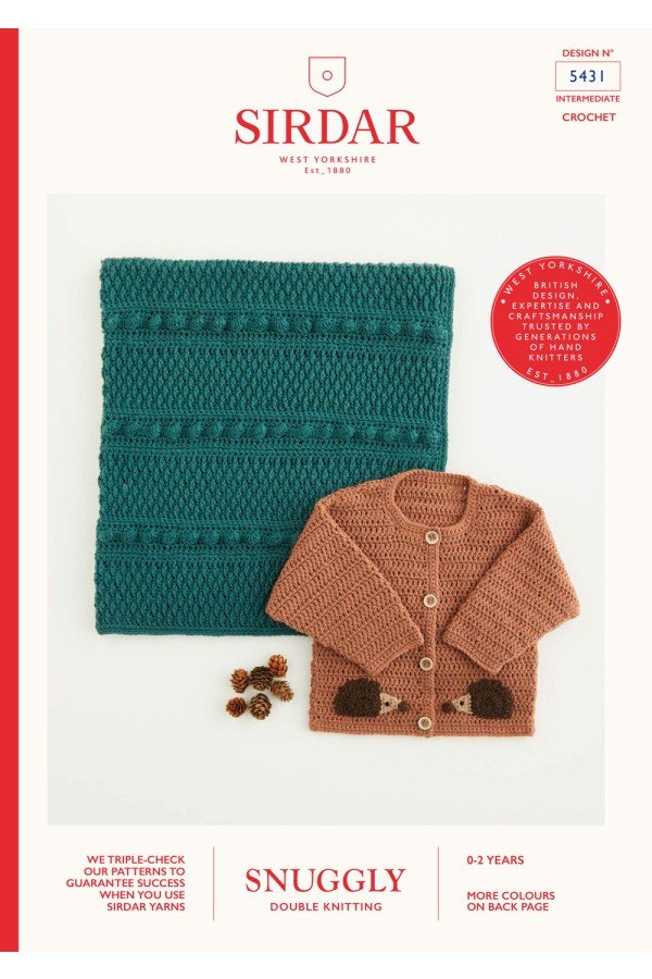 Leaflet 5431 - Sirdar DK Crochet blanket & cardigan - Mooroolbark Wool