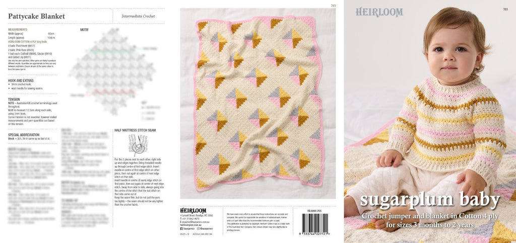 Leaflet 703 - Heirloom Sugarplum Baby 4 Ply - Mooroolbark Wool